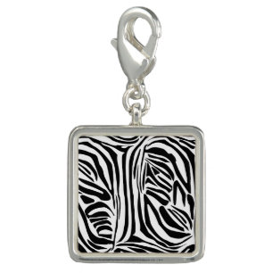 Bold Black and White Zebra Print Pattern Charm