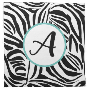 Bold Black and White Zebra Print Pattern Cloth Napkin