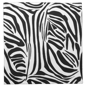 Bold Black and White Zebra Print Pattern Cloth Napkin