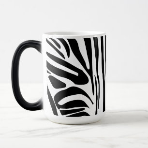 Bold Black and White Zebra Print Pattern Color Morph Mug