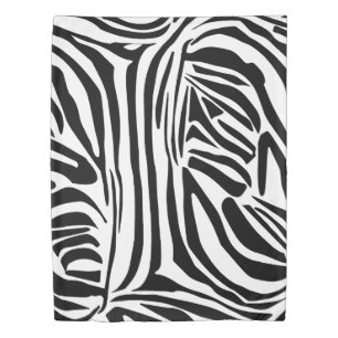 Bold Black and White Zebra Print Pattern Duvet Cover
