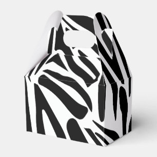 Bold Black and White Zebra Print Pattern Favor Boxes