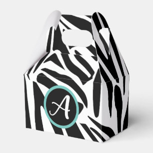 Bold Black and White Zebra Print Pattern Favor Boxes