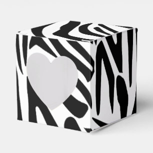 Bold Black and White Zebra Print Pattern Favor Boxes