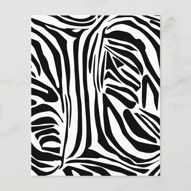 Bold Black and White Zebra Print Pattern Flyer (Front)