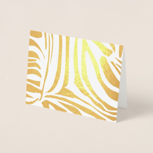 Bold Black and White Zebra Print Pattern Foil Card (Front)