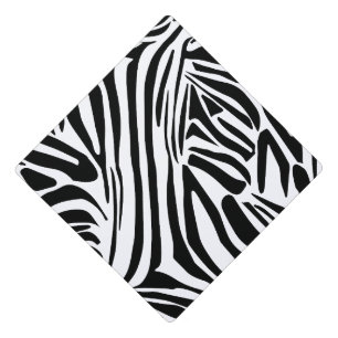 Bold Black and White Zebra Print Pattern Graduation Cap Topper