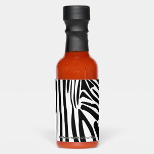 Bold Black and White Zebra Print Pattern Hot Sauces