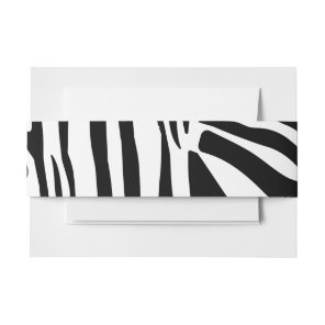 Bold Black and White Zebra Print Pattern Invitation Belly Band