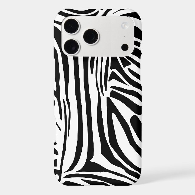 Bold Black and White Zebra Print Pattern Iphone Case (Back)