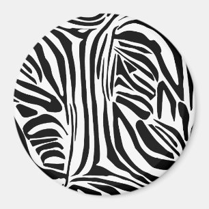 Bold Black and White Zebra Print Pattern Magnet