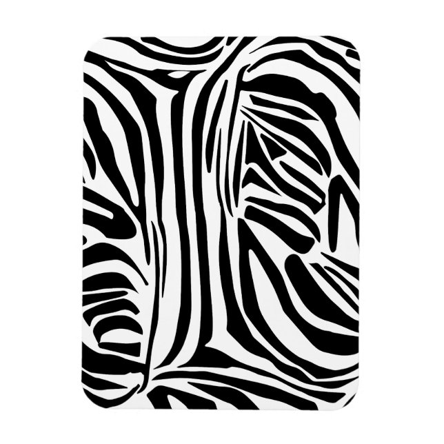 Bold Black and White Zebra Print Pattern Magnet (Vertical)