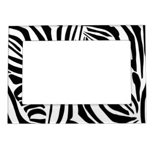 Bold Black and White Zebra Print Pattern Magnetic Frame