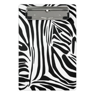 Bold Black and White Zebra Print Pattern Mini Clipboard