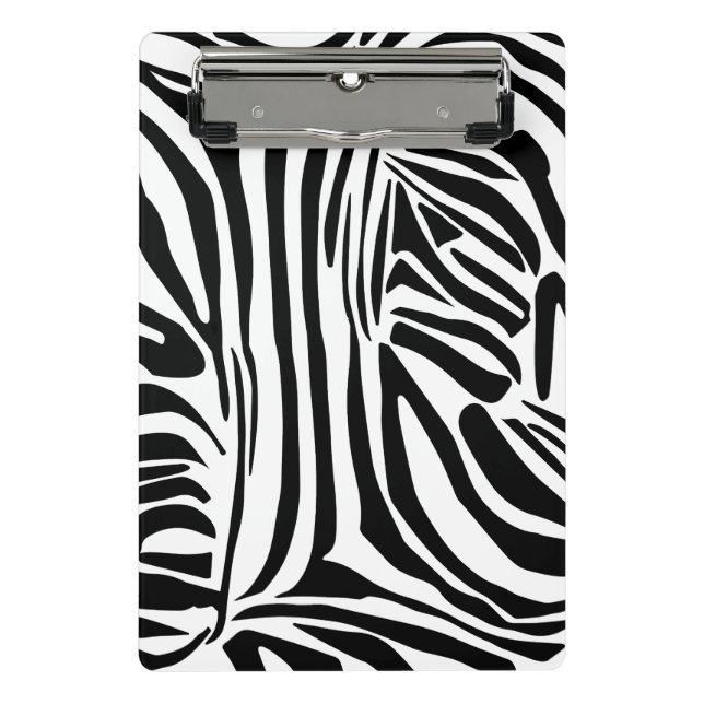 Bold Black and White Zebra Print Pattern Mini Clipboard (Front)