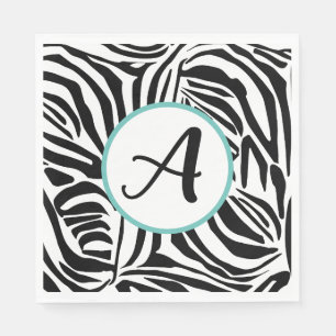 Bold Black and White Zebra Print Pattern Napkins
