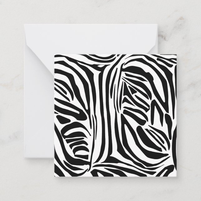Bold Black and White Zebra Print Pattern Note Card (Front)