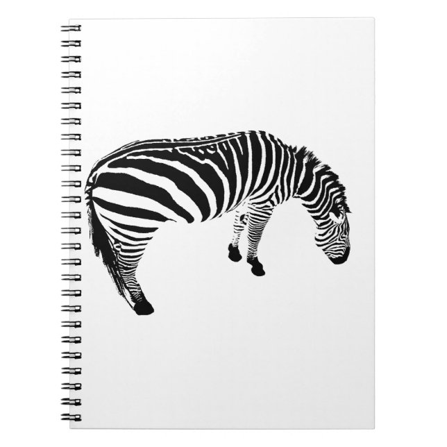 Bold Black and White Zebra Print Pattern Notebook (Front)