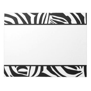 Bold Black and White Zebra Print Pattern Notepad