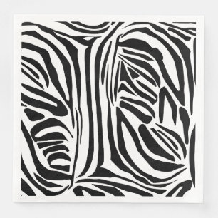 Bold Black and White Zebra Print Pattern Paper Dinner Napkins
