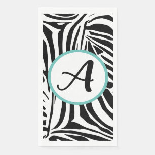 Bold Black and White Zebra Print Pattern Paper Guest Towels