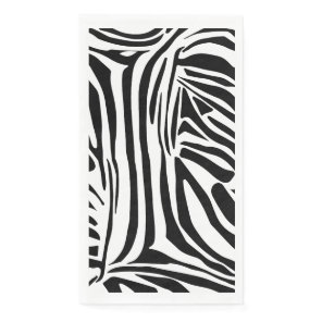 Bold Black and White Zebra Print Pattern Paper Guest Towels