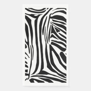 Bold Black and White Zebra Print Pattern Paper Guest Towels