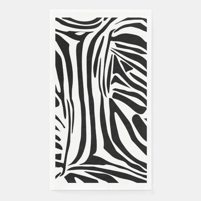 Bold Black and White Zebra Print Pattern Paper Guest Towels (Front)