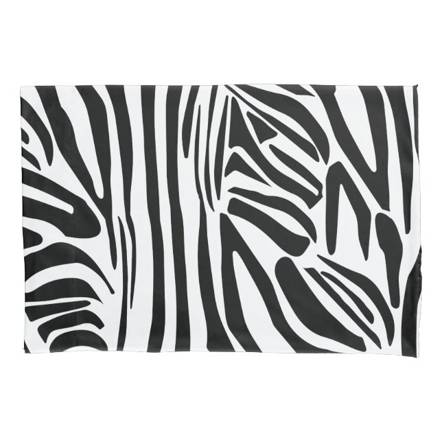 Bold Black and White Zebra Print Pattern Pillow Case (Front)