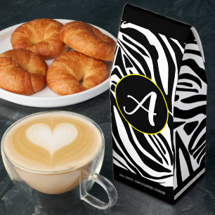 Bold Black and White Zebra Print Pattern Roasted Coffee