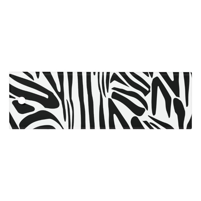 Bold Black and White Zebra Print Pattern Ruler (Front)