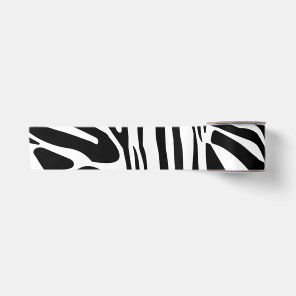 Bold Black and White Zebra Print Pattern Satin Ribbon