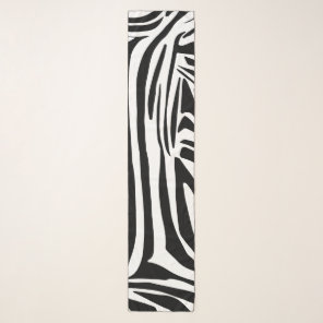Bold Black and White Zebra Print Pattern Scarf