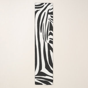 Bold Black and White Zebra Print Pattern Scarf
