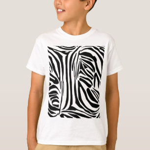Bold Black and White Zebra Print Pattern T-Shirt
