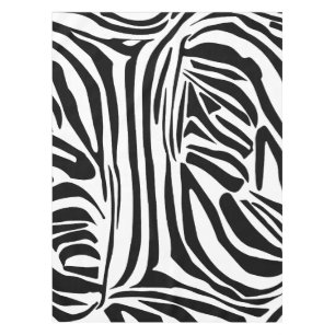 Bold Black and White Zebra Print Pattern Tablecloth