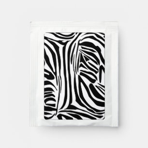 Bold Black and White Zebra Print Pattern Tea Bag Drink Mix