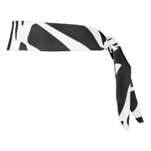 Bold Black and White Zebra Print Pattern Tie Headband