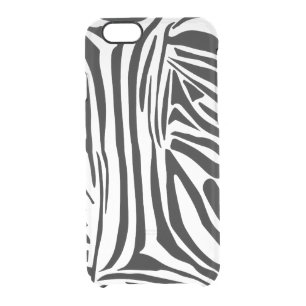 Bold Black and White Zebra Print Pattern Clear iPhone 6/6S Case