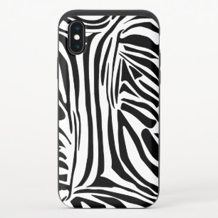 Bold Black and White Zebra Print Pattern iPhone X Slider Case