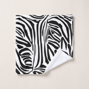 Bold Black and White Zebra Print Pattern Wash Cloth