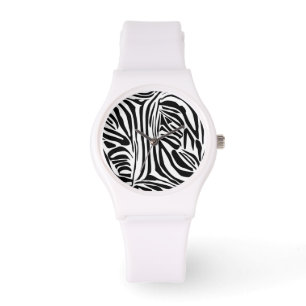 Bold Black and White Zebra Print Pattern Watch