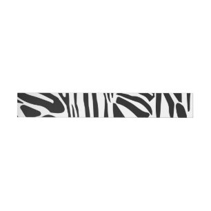 Bold Black and White Zebra Print Pattern Wrap Around Address Label