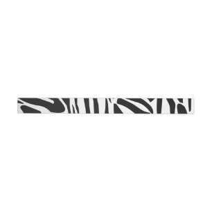 Bold Black and White Zebra Print Pattern Wrap Around Label