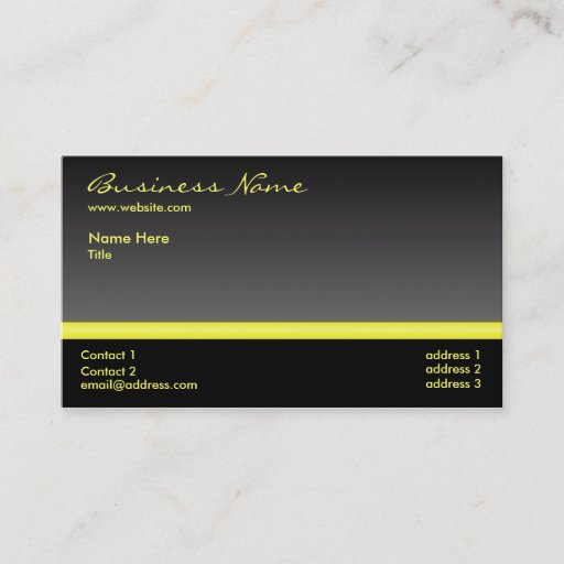 Customizable Bold Black and Yellow business card