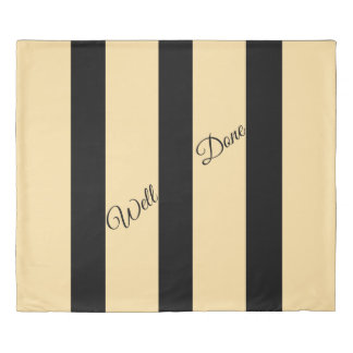 Bold Black & Beige Stripes Duvet Cover