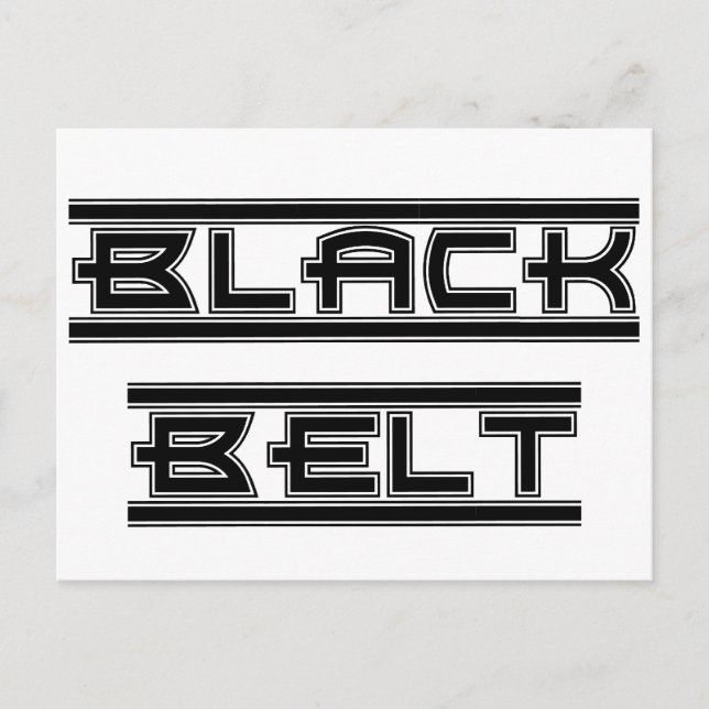 Bold Black Belt Rank Promotion Test Invitation (Front)
