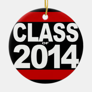 Bold Black Block Class of 2014 Graduation Ceramic Ornament