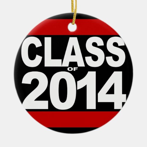 Bold Black Block Class of 2014 Graduation Ceramic Ornament