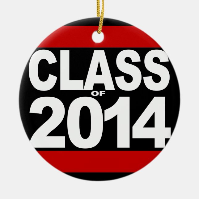 Bold Black Block Class of 2014 Graduation Ceramic Ornament (Front)
